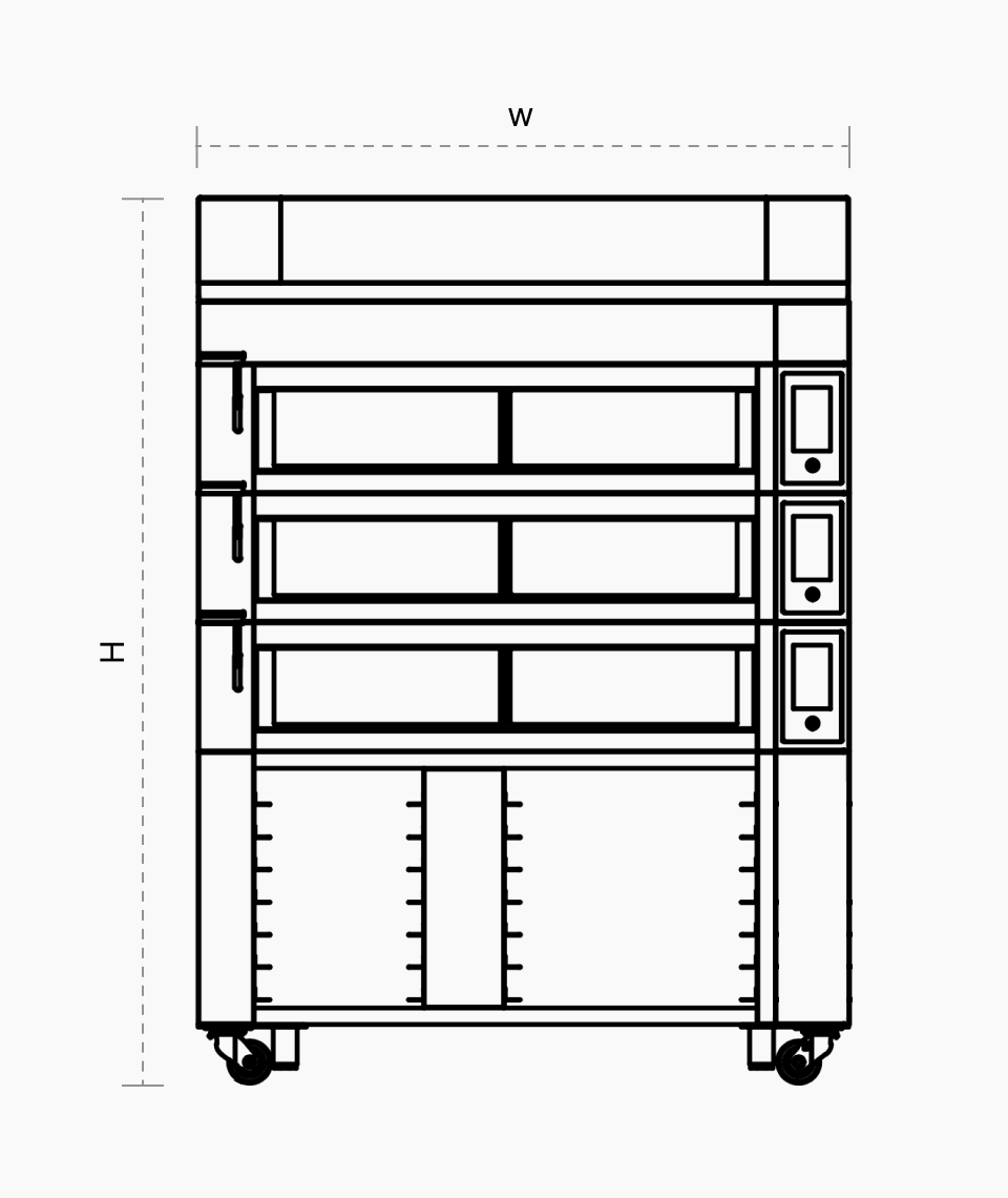 InnoBC Oven 4 trays 3 tiers floor plan images